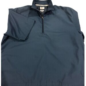 Callaway Golf Mens XXL Navy Brushed Microfiber 1/4 Zip Short Sleeve Pullover